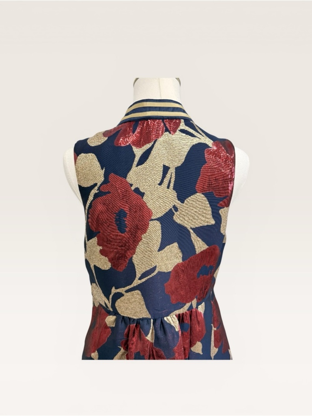 FRANCES VALENTINE Susie Metallic Floral Sleeveless A-Line Maxi Jacket Size 6 NWT - Picture 10 of 16